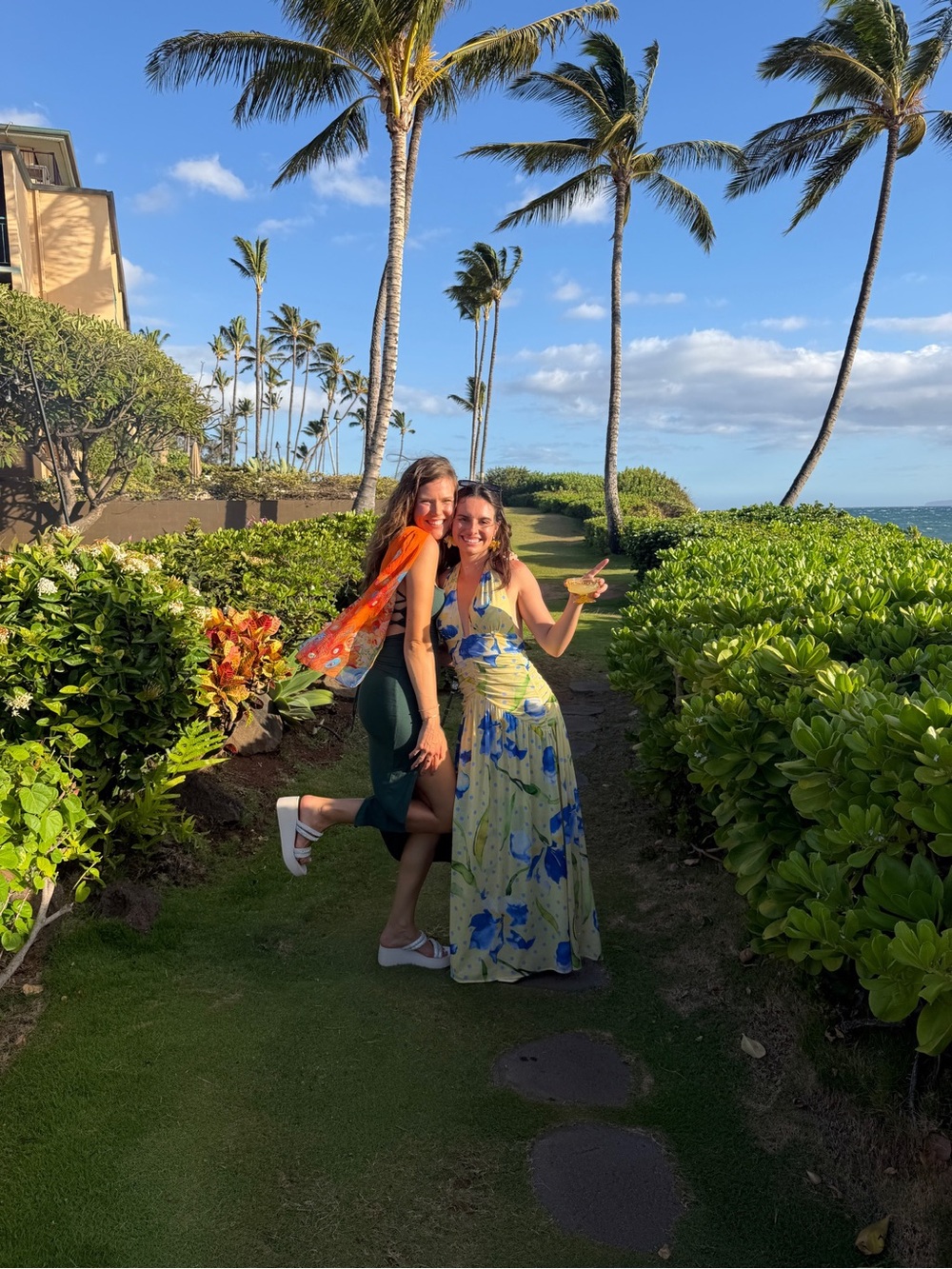 RESA Yellow Floral Halter Maxi Dress with Blue & Green Print (Grace Maxi Soleil) - Picture 8 of 8